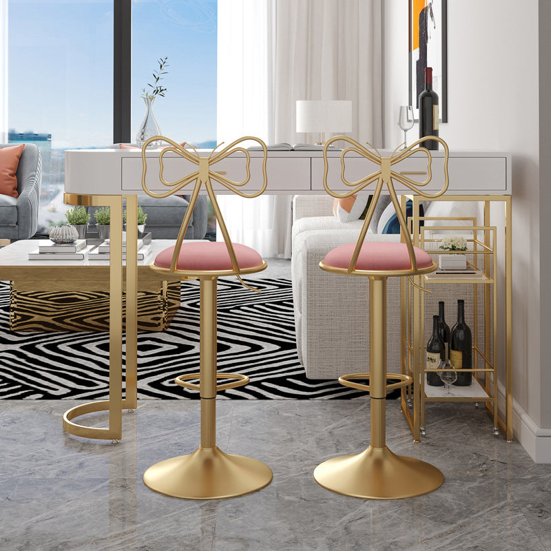 Glam Low Back Dining Stools Adjustable Height Bar Stools with Footrest Clearhalo 'Bar Furniture' 'Bar Stools' 'bar_stools' 'furn' 'furn_bar_stools' 'Furniture' 'Kitchen & Dining Furniture' 6870228