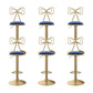 Glam Low Back Dining Stools Adjustable Height Bar Stools with Footrest Navy Blue 6 Piece Set Clearhalo 'Bar Furniture' 'Bar Stools' 'bar_stools' 'furn' 'furn_bar_stools' 'Furniture' 'Kitchen & Dining Furniture' 6870233