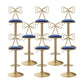 Glam Low Back Dining Stools Adjustable Height Bar Stools with Footrest Navy Blue 8 Piece Set Clearhalo 'Bar Furniture' 'Bar Stools' 'bar_stools' 'furn' 'furn_bar_stools' 'Furniture' 'Kitchen & Dining Furniture' 6870235