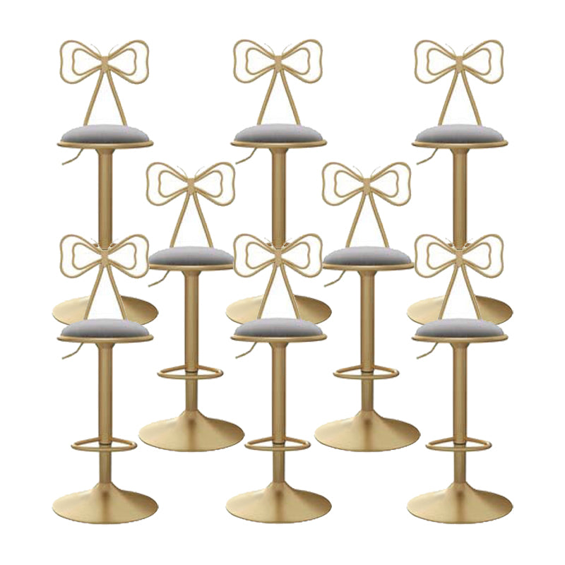 Glam Low Back Dining Stools Adjustable Height Bar Stools with Footrest Gray 8 Piece Set Clearhalo 'Bar Furniture' 'Bar Stools' 'bar_stools' 'furn' 'furn_bar_stools' 'Furniture' 'Kitchen & Dining Furniture' 6870241
