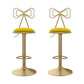Glam Low Back Dining Stools Adjustable Height Bar Stools with Footrest Yellow 2 Piece Set Clearhalo 'Bar Furniture' 'Bar Stools' 'bar_stools' 'furn' 'furn_bar_stools' 'Furniture' 'Kitchen & Dining Furniture' 6870242