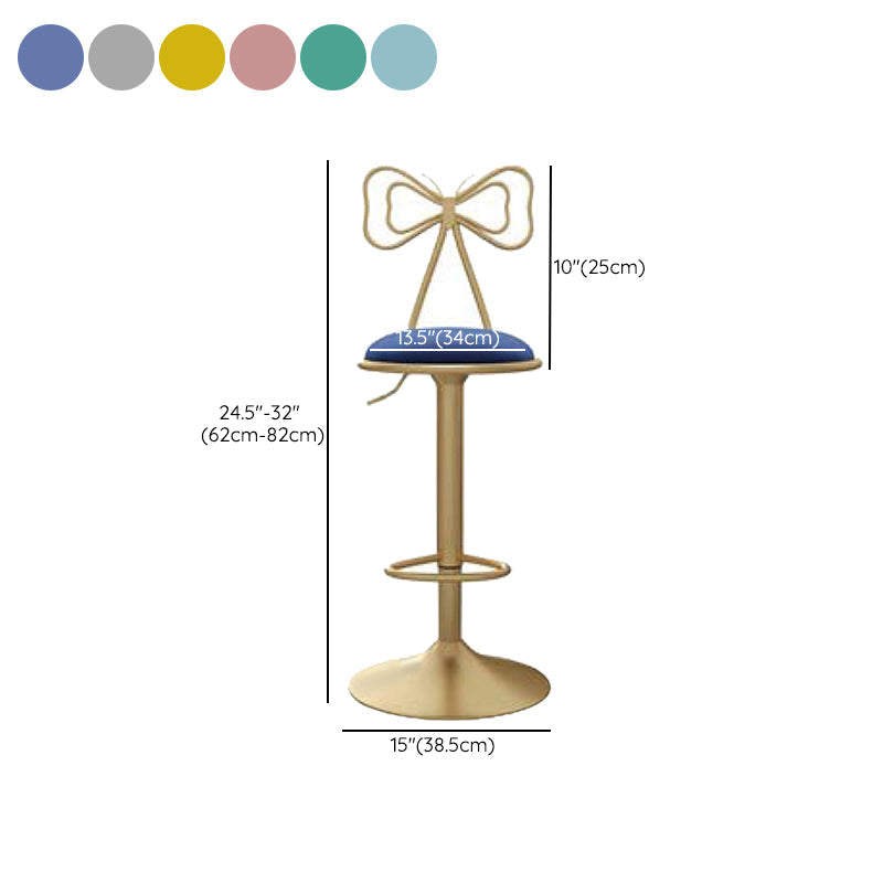 Glam Low Back Dining Stools Adjustable Height Bar Stools with Footrest Clearhalo 'Bar Furniture' 'Bar Stools' 'bar_stools' 'furn' 'furn_bar_stools' 'Furniture' 'Kitchen & Dining Furniture' 6870258