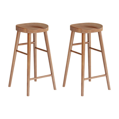 Brown Counter Height Stools Solid Wood Counter Bar Stool for Restaurant 2 Piece Set Backless Clearhalo 'Bar Furniture' 'Bar Stools' 'bar_stools' 'furn' 'furn_bar_stools' 'Furniture' 'Kitchen & Dining Furniture' 6870296