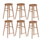 Brown Counter Height Stools Solid Wood Counter Bar Stool for Restaurant 6 Piece Set Backless Clearhalo 'Bar Furniture' 'Bar Stools' 'bar_stools' 'furn' 'furn_bar_stools' 'Furniture' 'Kitchen & Dining Furniture' 6870299