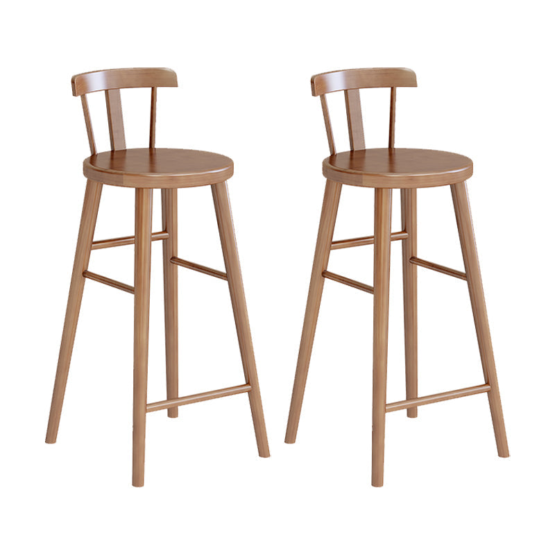 Brown Counter Height Stools Solid Wood Counter Bar Stool for Restaurant 2 Piece Set Low Back Clearhalo 'Bar Furniture' 'Bar Stools' 'bar_stools' 'furn' 'furn_bar_stools' 'Furniture' 'Kitchen & Dining Furniture' 6870303