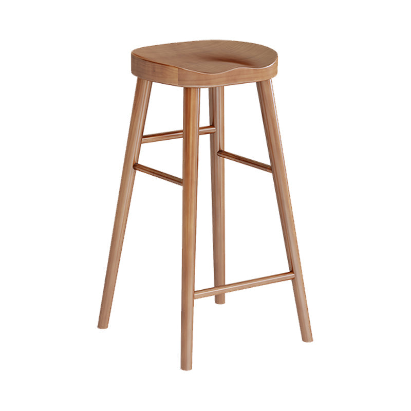 Brown Counter Height Stools Solid Wood Counter Bar Stool for Restaurant Clearhalo 'Bar Furniture' 'Bar Stools' 'bar_stools' 'furn' 'furn_bar_stools' 'Furniture' 'Kitchen & Dining Furniture' 6870304