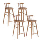 Brown Counter Height Stools Solid Wood Counter Bar Stool for Restaurant 4 Piece Set Low Back Clearhalo 'Bar Furniture' 'Bar Stools' 'bar_stools' 'furn' 'furn_bar_stools' 'Furniture' 'Kitchen & Dining Furniture' 6870305