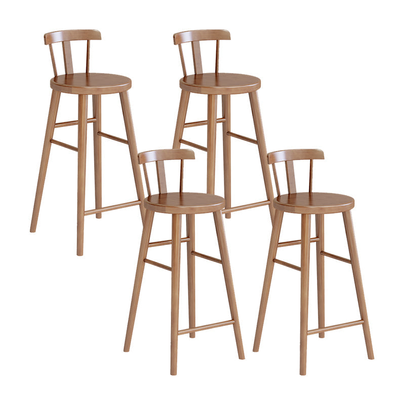 Brown Counter Height Stools Solid Wood Counter Bar Stool for Restaurant 4 Piece Set Low Back Clearhalo 'Bar Furniture' 'Bar Stools' 'bar_stools' 'furn' 'furn_bar_stools' 'Furniture' 'Kitchen & Dining Furniture' 6870305