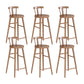 Brown Counter Height Stools Solid Wood Counter Bar Stool for Restaurant 6 Piece Set Low Back Clearhalo 'Bar Furniture' 'Bar Stools' 'bar_stools' 'furn' 'furn_bar_stools' 'Furniture' 'Kitchen & Dining Furniture' 6870307