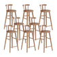 Brown Counter Height Stools Solid Wood Counter Bar Stool for Restaurant 8 Piece Set Low Back Clearhalo 'Bar Furniture' 'Bar Stools' 'bar_stools' 'furn' 'furn_bar_stools' 'Furniture' 'Kitchen & Dining Furniture' 6870309