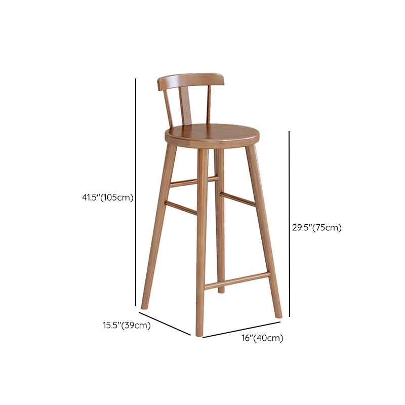Brown Counter Height Stools Solid Wood Counter Bar Stool for Restaurant Clearhalo 'Bar Furniture' 'Bar Stools' 'bar_stools' 'furn' 'furn_bar_stools' 'Furniture' 'Kitchen & Dining Furniture' 6870311