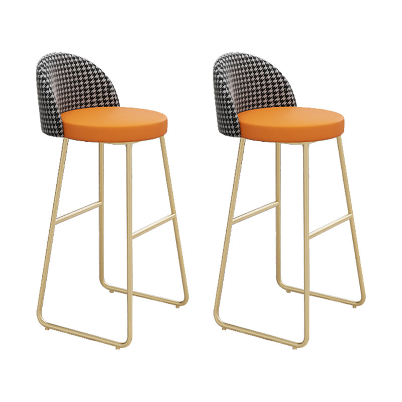 Glam Counter Bar Stool Low Back Counter Height Stools for Restaurant Gold 2 Piece Set Clearhalo 'Bar Furniture' 'Bar Stools' 'bar_stools' 'furn' 'furn_bar_stools' 'Furniture' 'Kitchen & Dining Furniture' 6870313