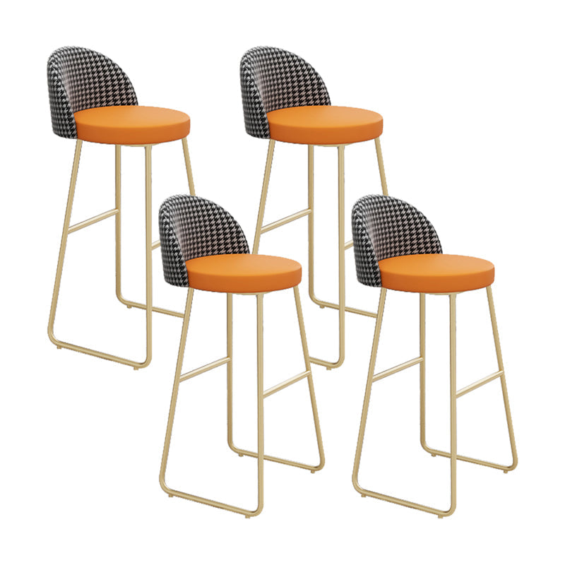 Glam Counter Bar Stool Low Back Counter Height Stools for Restaurant Gold 4 Piece Set Clearhalo 'Bar Furniture' 'Bar Stools' 'bar_stools' 'furn' 'furn_bar_stools' 'Furniture' 'Kitchen & Dining Furniture' 6870314
