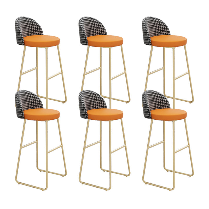Glam Counter Bar Stool Low Back Counter Height Stools for Restaurant Gold 6 Piece Set Clearhalo 'Bar Furniture' 'Bar Stools' 'bar_stools' 'furn' 'furn_bar_stools' 'Furniture' 'Kitchen & Dining Furniture' 6870316