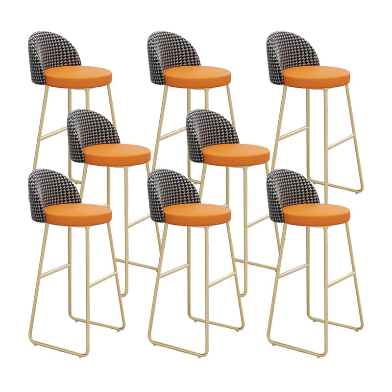 Glam Counter Bar Stool Low Back Counter Height Stools for Restaurant Gold 8 Piece Set Clearhalo 'Bar Furniture' 'Bar Stools' 'bar_stools' 'furn' 'furn_bar_stools' 'Furniture' 'Kitchen & Dining Furniture' 6870318