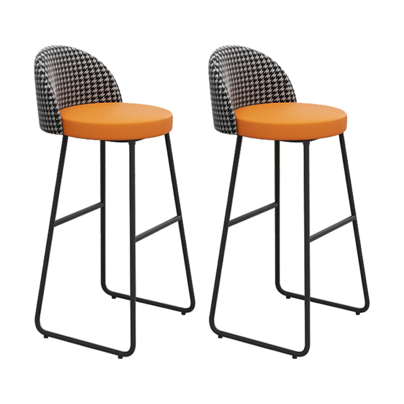 Glam Counter Bar Stool Low Back Counter Height Stools for Restaurant Black 2 Piece Set Clearhalo 'Bar Furniture' 'Bar Stools' 'bar_stools' 'furn' 'furn_bar_stools' 'Furniture' 'Kitchen & Dining Furniture' 6870320