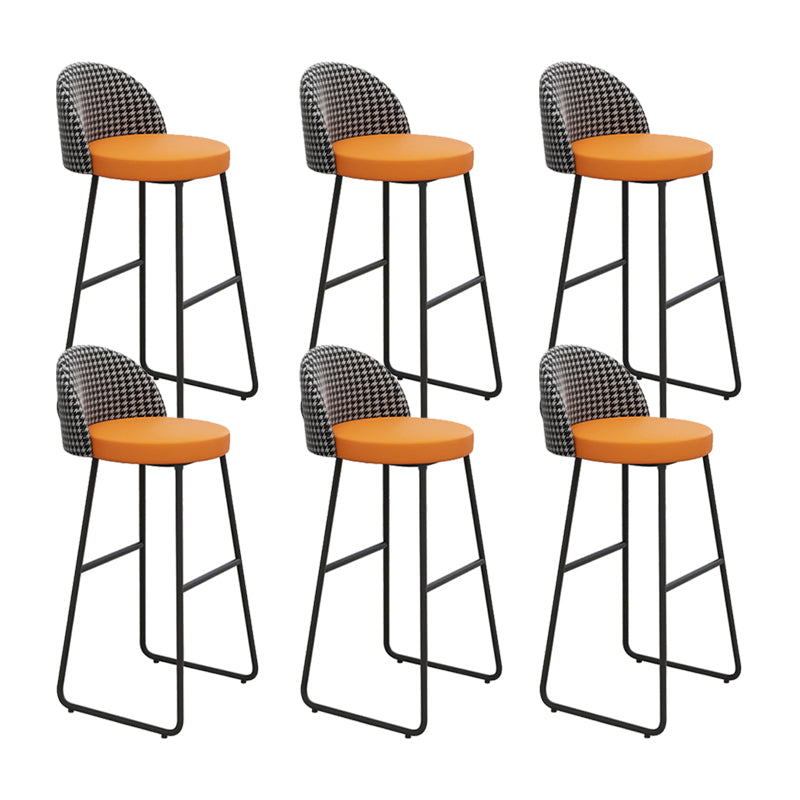 Glam Counter Bar Stool Low Back Counter Height Stools for Restaurant Black 6 Piece Set Clearhalo 'Bar Furniture' 'Bar Stools' 'bar_stools' 'furn' 'furn_bar_stools' 'Furniture' 'Kitchen & Dining Furniture' 6870323