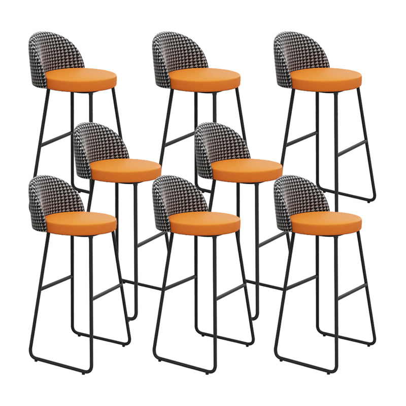 Glam Counter Bar Stool Low Back Counter Height Stools for Restaurant Black 8 Piece Set Clearhalo 'Bar Furniture' 'Bar Stools' 'bar_stools' 'furn' 'furn_bar_stools' 'Furniture' 'Kitchen & Dining Furniture' 6870324