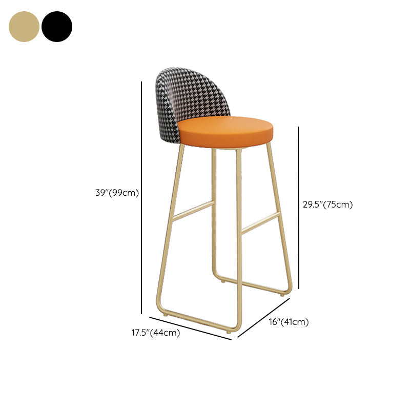 Glam Counter Bar Stool Low Back Counter Height Stools for Restaurant Clearhalo 'Bar Furniture' 'Bar Stools' 'bar_stools' 'furn' 'furn_bar_stools' 'Furniture' 'Kitchen & Dining Furniture' 6870325