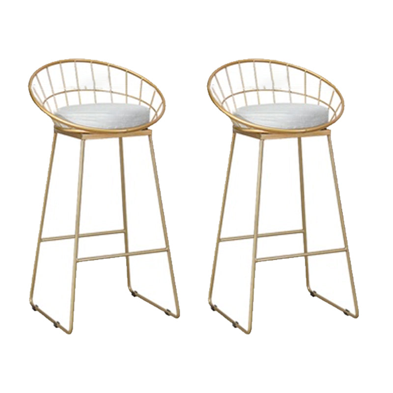Glam Counter Bar Stool Low Back Counter Height Stools for Bristol Gold 2 Piece Set Clearhalo 'Bar Furniture' 'Bar Stools' 'bar_stools' 'furn' 'furn_bar_stools' 'Furniture' 'Kitchen & Dining Furniture' 6870402