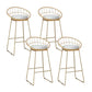Glam Counter Bar Stool Low Back Counter Height Stools for Bristol Gold 4 Piece Set Clearhalo 'Bar Furniture' 'Bar Stools' 'bar_stools' 'furn' 'furn_bar_stools' 'Furniture' 'Kitchen & Dining Furniture' 6870404