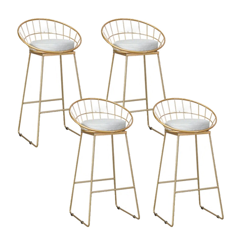 Glam Counter Bar Stool Low Back Counter Height Stools for Bristol Gold 4 Piece Set Clearhalo 'Bar Furniture' 'Bar Stools' 'bar_stools' 'furn' 'furn_bar_stools' 'Furniture' 'Kitchen & Dining Furniture' 6870404