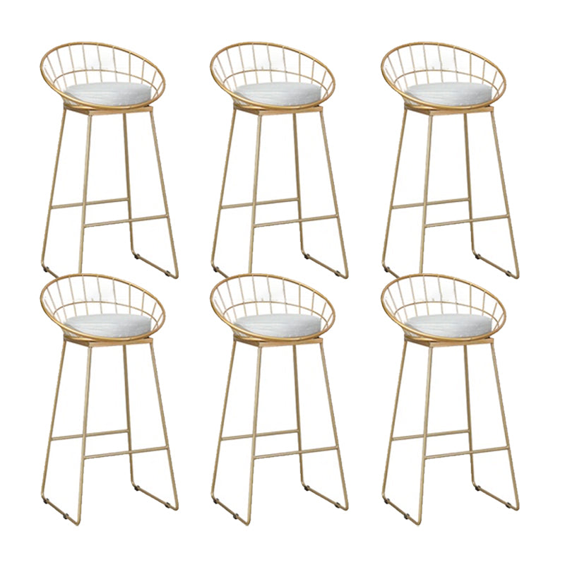 Glam Counter Bar Stool Low Back Counter Height Stools for Bristol Gold 6 Piece Set Clearhalo 'Bar Furniture' 'Bar Stools' 'bar_stools' 'furn' 'furn_bar_stools' 'Furniture' 'Kitchen & Dining Furniture' 6870405