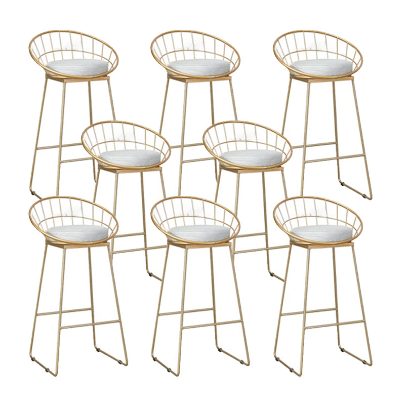 Glam Counter Bar Stool Low Back Counter Height Stools for Bristol Gold 8 Piece Set Clearhalo 'Bar Furniture' 'Bar Stools' 'bar_stools' 'furn' 'furn_bar_stools' 'Furniture' 'Kitchen & Dining Furniture' 6870408
