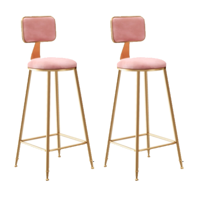 Glam Counter Bar Stool Low Back Counter Height Stools for Bristol Pink 2 Piece Set Clearhalo 'Bar Furniture' 'Bar Stools' 'bar_stools' 'furn' 'furn_bar_stools' 'Furniture' 'Kitchen & Dining Furniture' 6870410