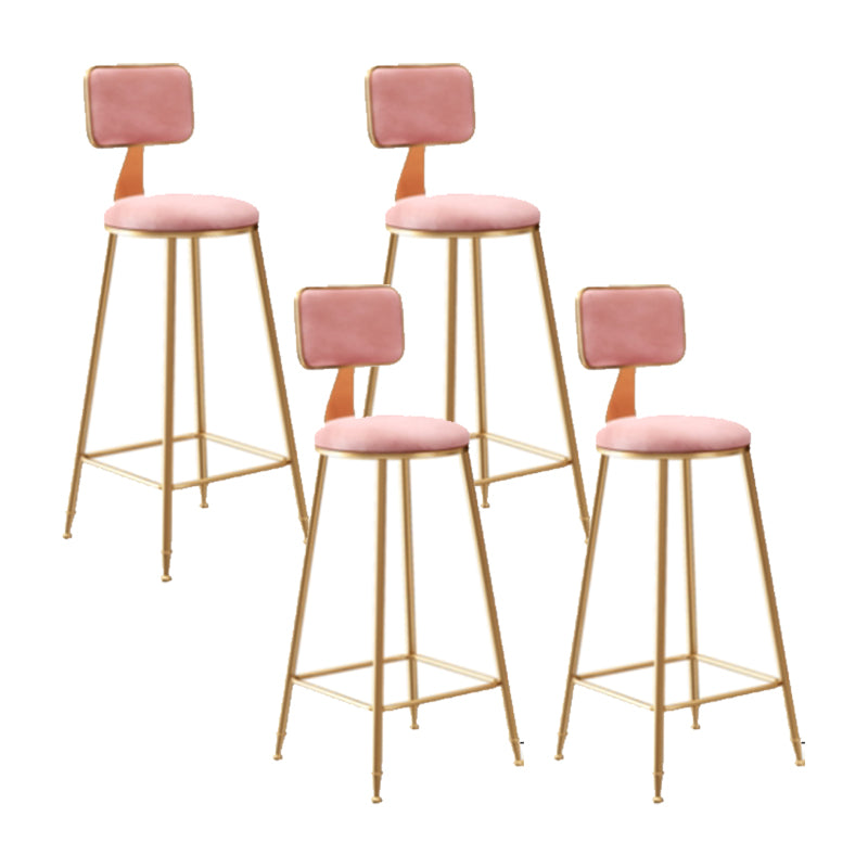 Glam Counter Bar Stool Low Back Counter Height Stools for Bristol Pink 4 Piece Set Clearhalo 'Bar Furniture' 'Bar Stools' 'bar_stools' 'furn' 'furn_bar_stools' 'Furniture' 'Kitchen & Dining Furniture' 6870411