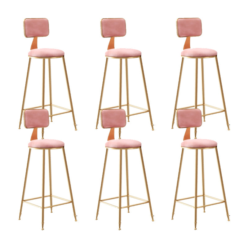 Glam Counter Bar Stool Low Back Counter Height Stools for Bristol Pink 6 Piece Set Clearhalo 'Bar Furniture' 'Bar Stools' 'bar_stools' 'furn' 'furn_bar_stools' 'Furniture' 'Kitchen & Dining Furniture' 6870412