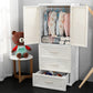 Contemporary Wardrobe Armoire with Drawer Plastic Wardrobe Cabinet Clearhalo 'Armoires & Wardrobes' 'armoires_wardrobes' 'Bedroom Furniture' 'furn' 'furn_armoires_wardrobes' 'Furniture' 6870457