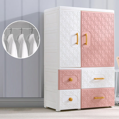 Hinged Wardrobe Cabinet with Legs Plastic Wardrobe Closet for Home