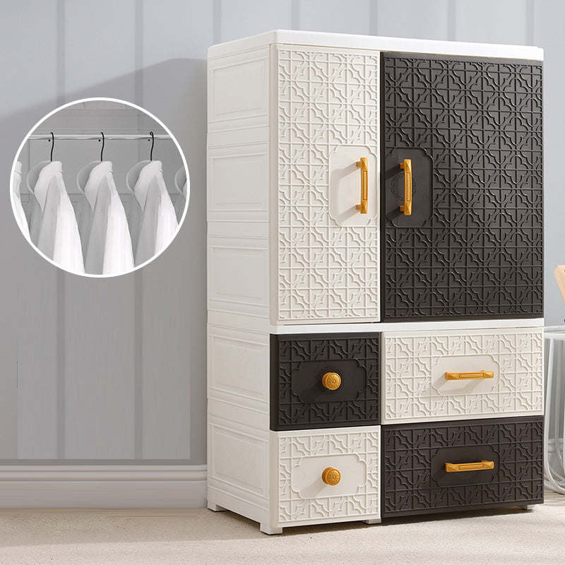 Hinged Wardrobe Cabinet with Legs Plastic Wardrobe Closet for Home