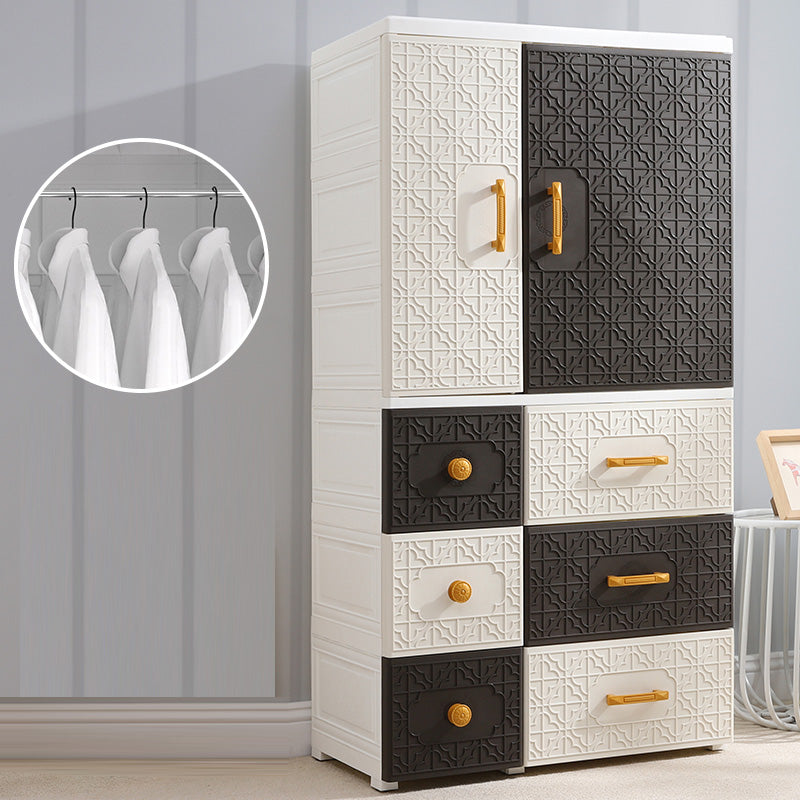 Hinged Wardrobe Cabinet with Legs Plastic Wardrobe Closet for Home