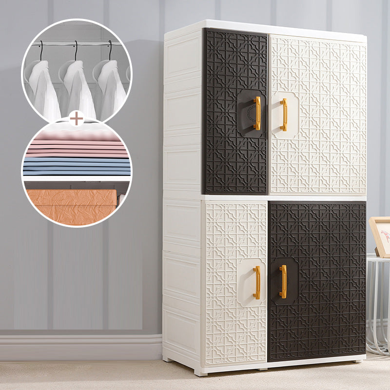 Hinged Wardrobe Cabinet with Legs Plastic Wardrobe Closet for Home