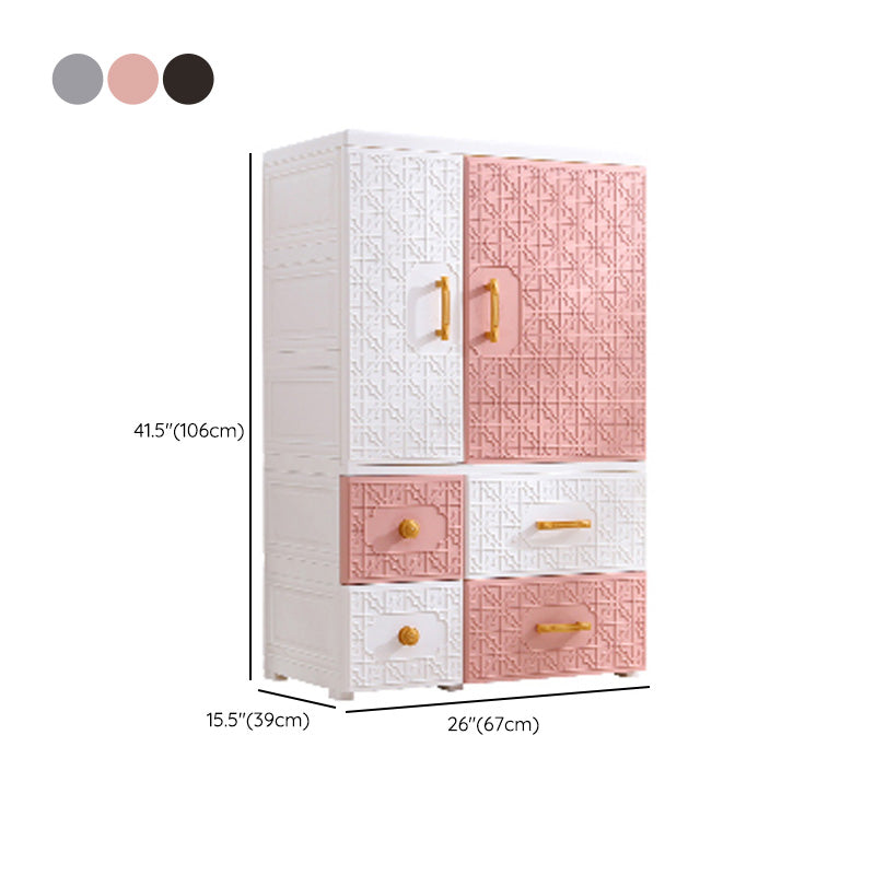 Hinged Wardrobe Cabinet with Legs Plastic Wardrobe Closet for Home