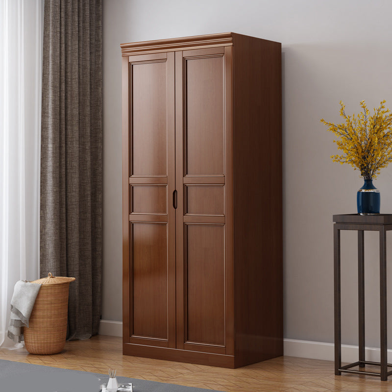Matte Finish Rubberwood Cabinet Traditional Bedroom Storage Cabinet 31"L x 23"W x 81"H Brown-Black Clearhalo 'Armoires & Wardrobes' 'armoires_wardrobes' 'Bedroom Furniture' 'furn' 'furn_armoires_wardrobes' 'Furniture' 6870628