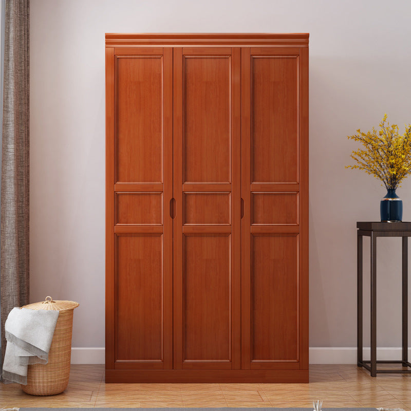 Matte Finish Rubberwood Cabinet Traditional Bedroom Storage Cabinet 47"L x 23"W x 81"H Maroon Clearhalo 'Armoires & Wardrobes' 'armoires_wardrobes' 'Bedroom Furniture' 'furn' 'furn_armoires_wardrobes' 'Furniture' 6870630