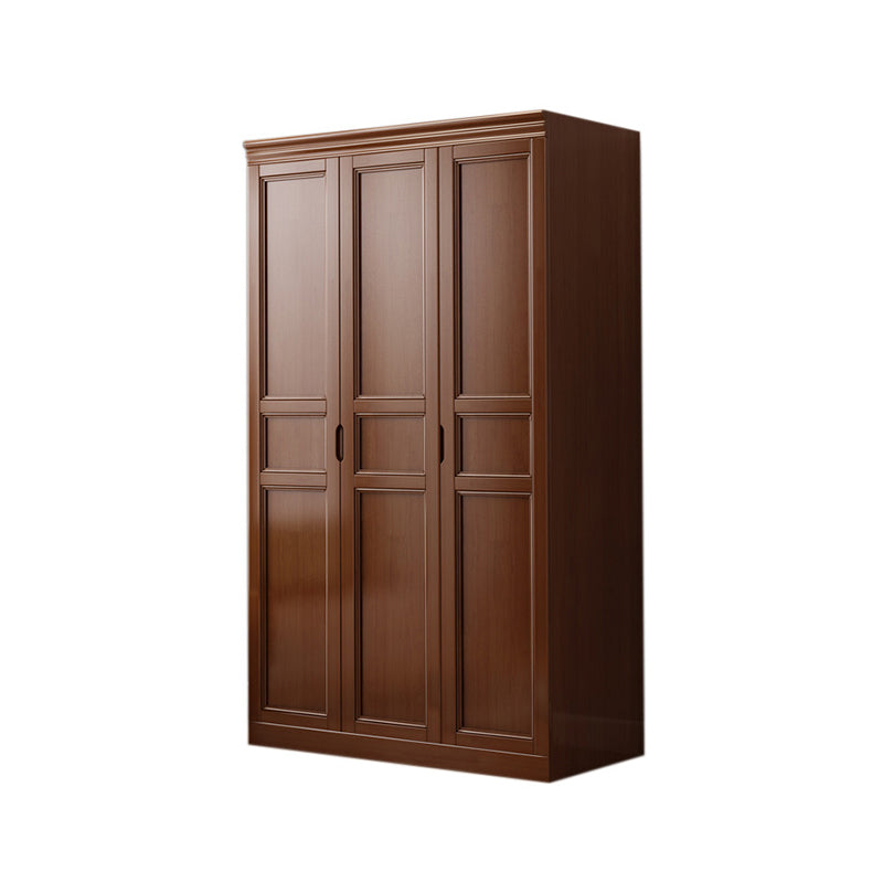 Matte Finish Rubberwood Cabinet Traditional Bedroom Storage Cabinet 47"L x 23"W x 81"H Brown-Black Clearhalo 'Armoires & Wardrobes' 'armoires_wardrobes' 'Bedroom Furniture' 'furn' 'furn_armoires_wardrobes' 'Furniture' 6870632