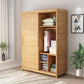 Contemporary Sliding Door Cabinet Rubberwood Storage Cabinet with Legs