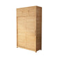 Contemporary Sliding Door Cabinet Rubberwood Storage Cabinet with Legs