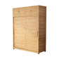 Contemporary Sliding Door Cabinet Rubberwood Storage Cabinet with Legs