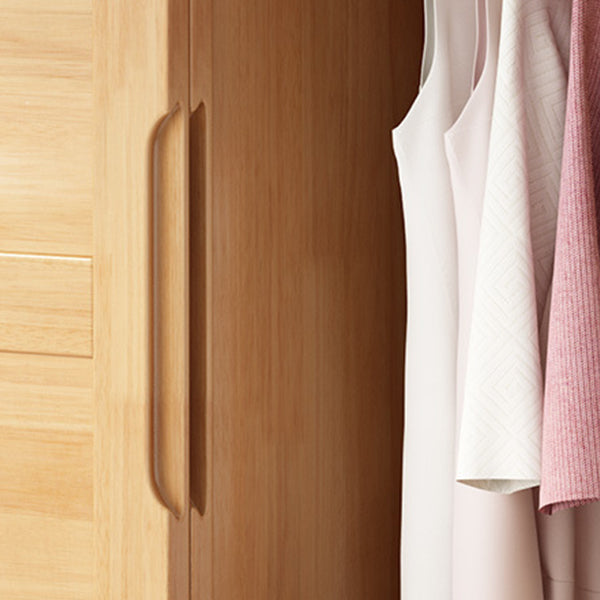 Contemporary Sliding Door Cabinet Rubberwood Storage Cabinet with Legs