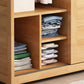 Contemporary Sliding Door Cabinet Rubberwood Storage Cabinet with Legs