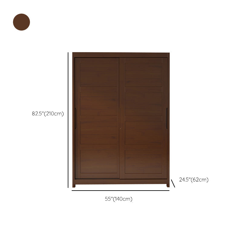 Contemporary Sliding Door Cabinet Rubberwood Storage Cabinet with Legs