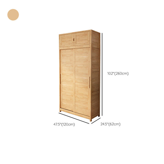Contemporary Sliding Door Cabinet Rubberwood Storage Cabinet with Legs