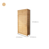 Contemporary Sliding Door Cabinet Rubberwood Storage Cabinet with Legs
