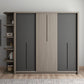 Grey Contemporary Storage Cabinet Faux Wood Cabinet with Sliding Doors