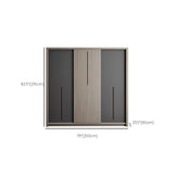 Grey Contemporary Storage Cabinet Faux Wood Cabinet with Sliding Doors